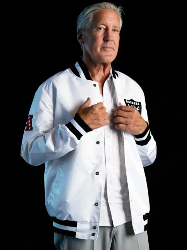 Pete Carroll White Bomber Jacket