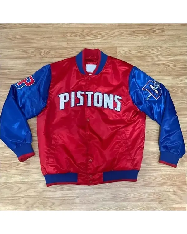 Pistons Ty Mopkins Red And Blue Satin Jacket Pistons Ty Mopkins Red And Blue Satin Jacket