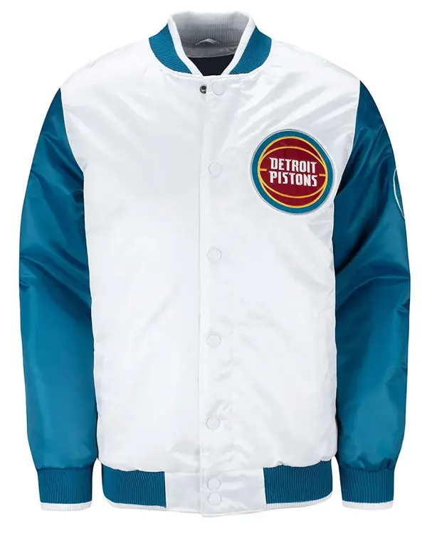 Pistons Ty Mopkins Teal And White Satin Jacket Pistons Ty Mopkins Teal And White Satin Jacket