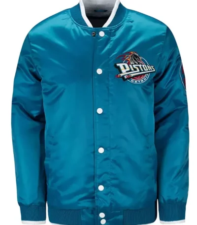 Pistons Ty Mopkins Teal Satin Jacket