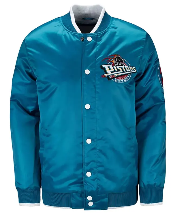Pistons Ty Mopkins Teal Satin Jacket Pistons Ty Mopkins Teal Satin Jacket