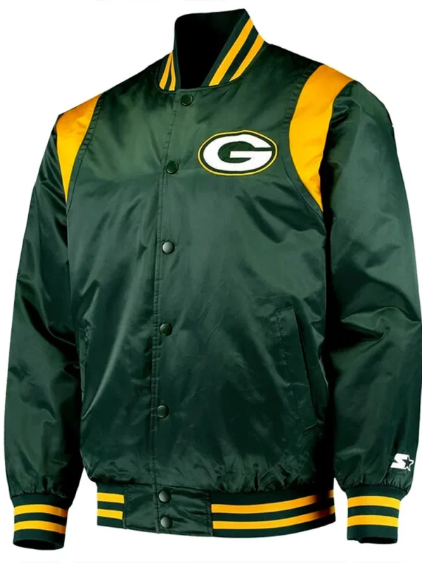 Prime Time Green Bay Packers Green Satin Jacket