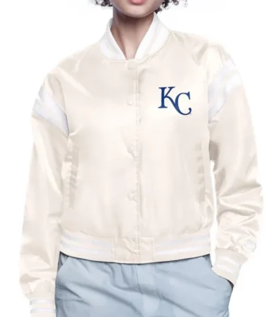 Kansas City Royals Printed Logo Varsity Satin Jacket