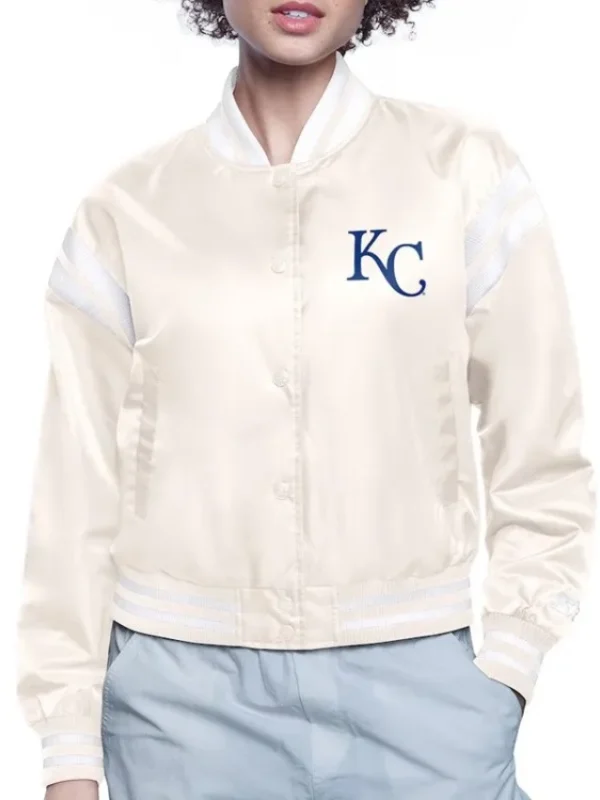Kansas City Royals Printed Logo Varsity Satin Jacket