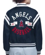 LA Angels Printed Logo Varsity Satin Jacket