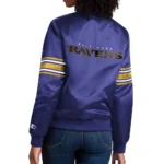 Purple Baltimore Ravens Line Up Full-Snap Satin Jacket