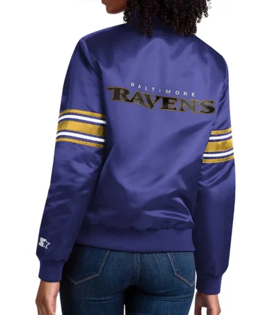 Purple Baltimore Ravens Line Up Full-Snap Satin Jacket