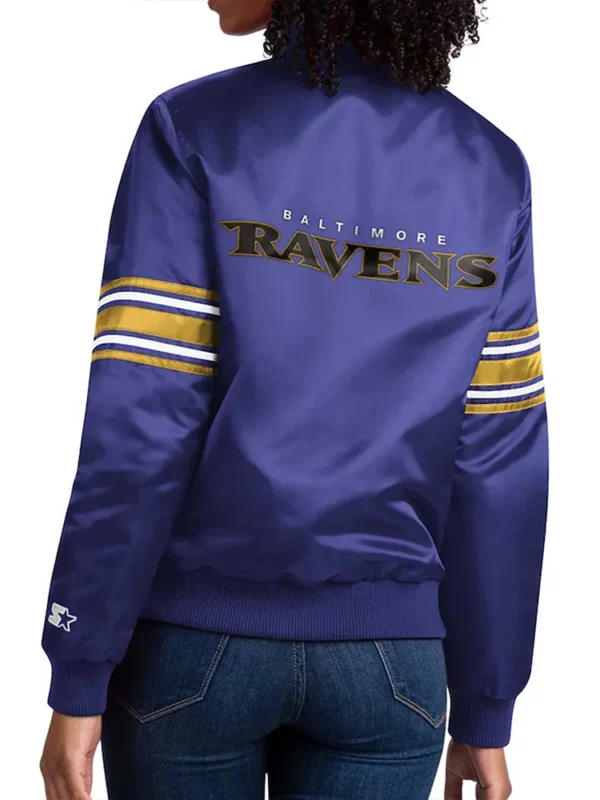Purple Baltimore Ravens Line Up Full-Snap Satin Jacket