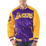 Purple Gold Los Angeles Lakers Renegade Varsity Satin Jacket