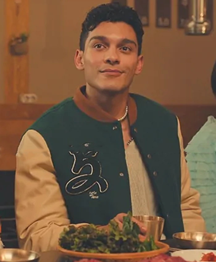 Q XO Kitty S02 Green Varsity Jacket Q XO Kitty S02 Green Varsity Jacket