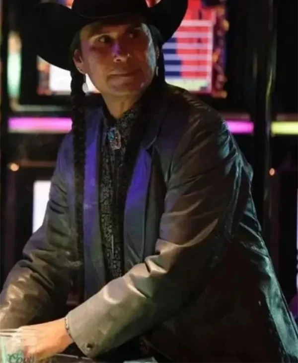 Rainwater Driver Yellowstone S04 Black Leather Blazer Coat