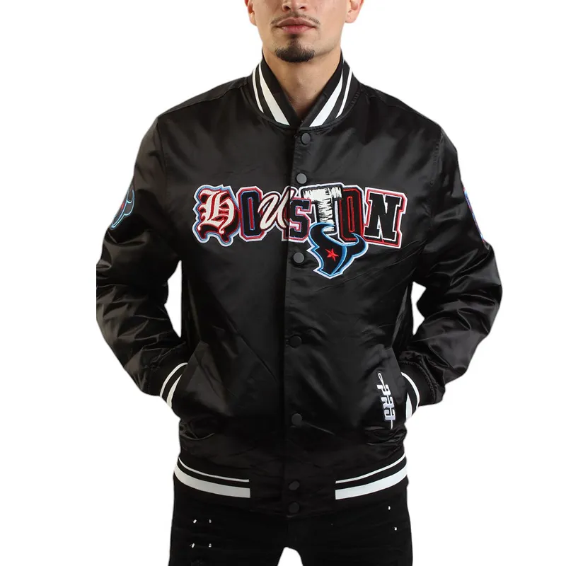 Ransom Houston Texans Black Satin Jacket Ransom Houston Texans Black Satin Jacket