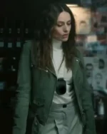 Itziar Ituño Berlin 2023 TV Series Green Leather Jacket