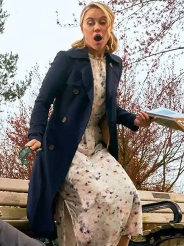 Rebecca The Wedding Contract 2023 Blue Wool Coat