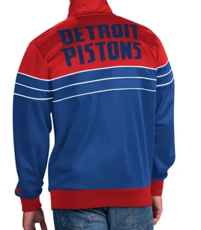 Red And Blue Detroit Pistons Knit Full-zip Jacket