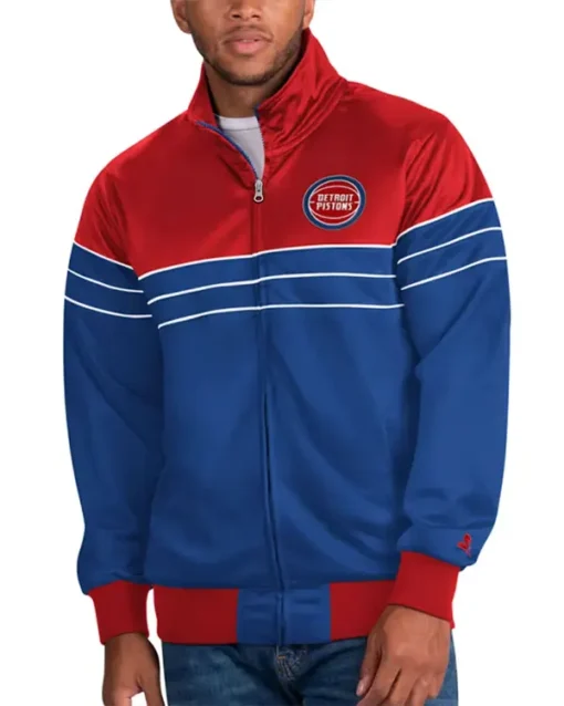 Red And Blue Detroit Pistons Knit Full-zip Jacket Red And Blue Detroit Pistons Knit Full-zip Jacket