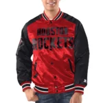Red/Black Rockets Renegade Varsity Satin Jacket