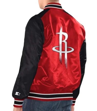 Red/Black Rockets Renegade Varsity Satin Jacket