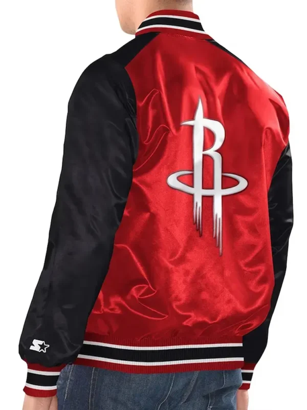 Red/Black Rockets Renegade Varsity Satin Jacket