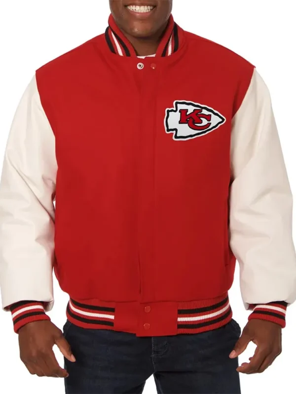 Red-Cream Kansas City Chiefs Varsity Jacket