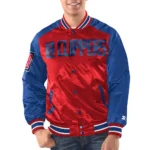Red/Royal LA Clippers Renegade Varsity Satin Jacket