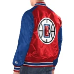 Red/Royal LA Clippers Renegade Varsity Satin Jacket