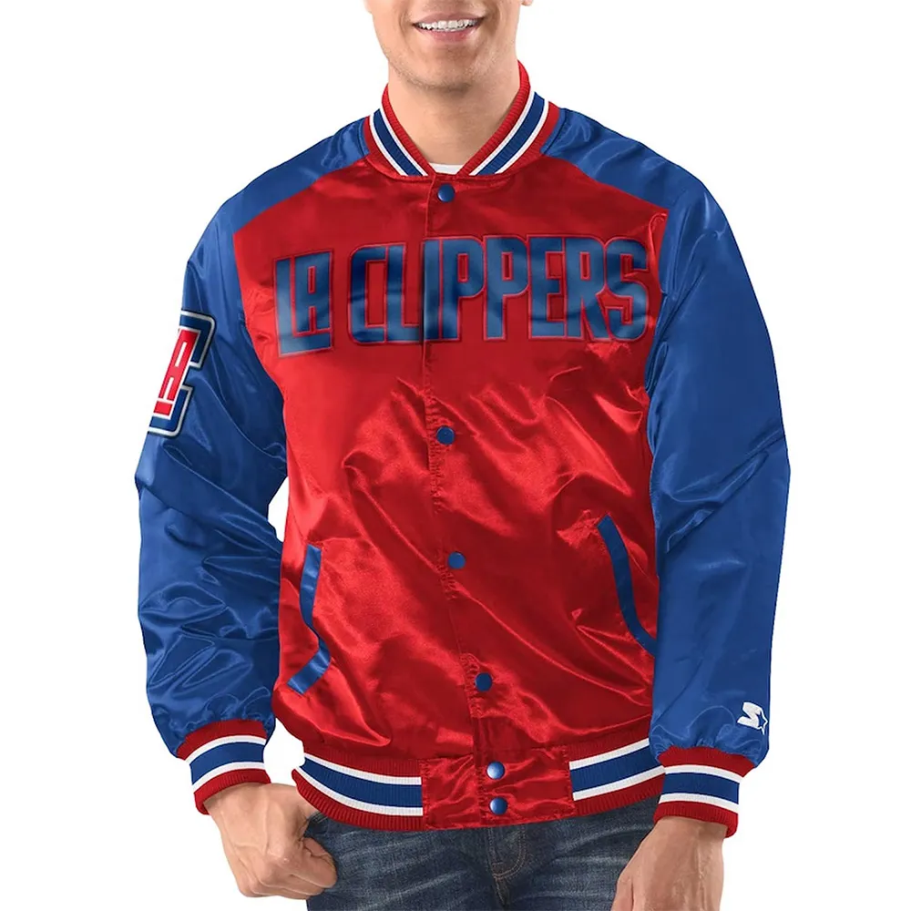 Red/Royal LA Clippers Renegade Varsity Satin Jacket Red/Royal LA Clippers Renegade Varsity Satin Jacket