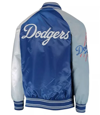 Reliever LA Dodgers Royal Blue, Gray and White Satin Jacket