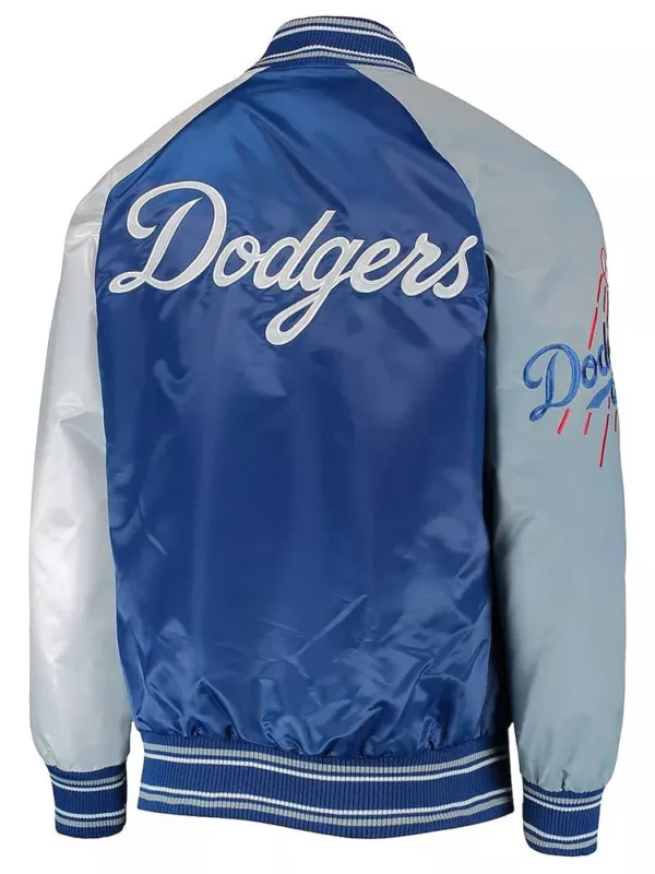 Reliever LA Dodgers Royal Blue, Gray and White Satin Jacket