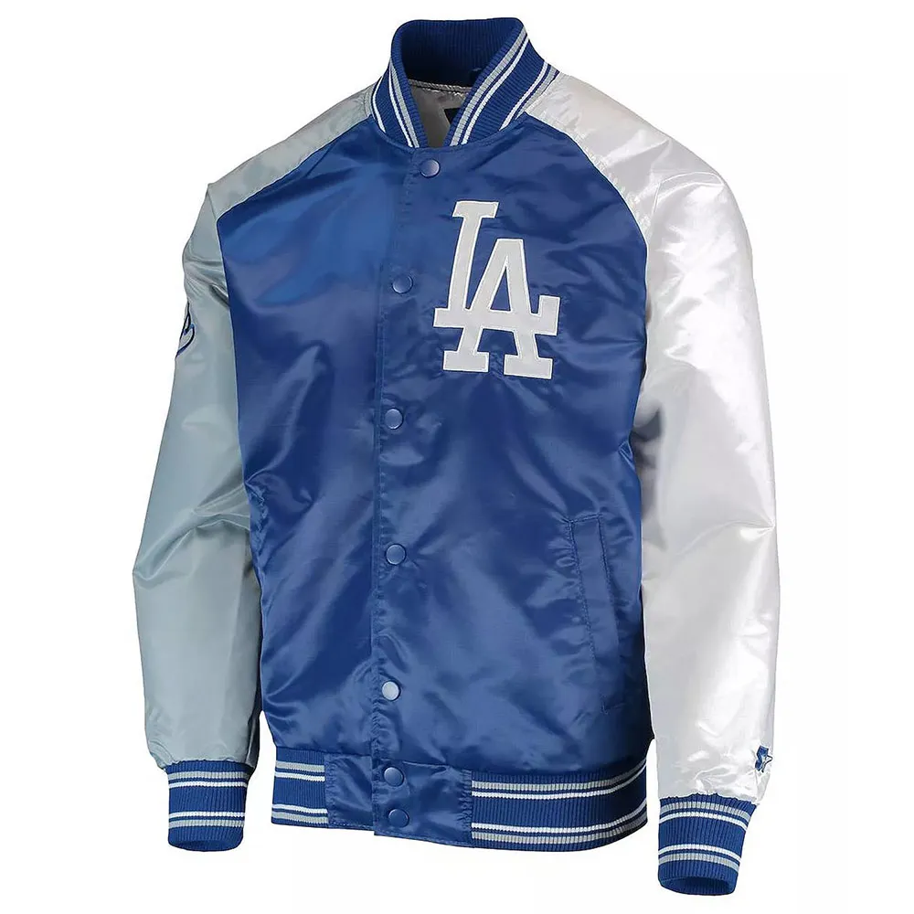 Reliever LA Dodgers Royal Blue, Gray and White Satin Jacket Reliever LA Dodgers Royal Blue, Gray and White Satin Jacket