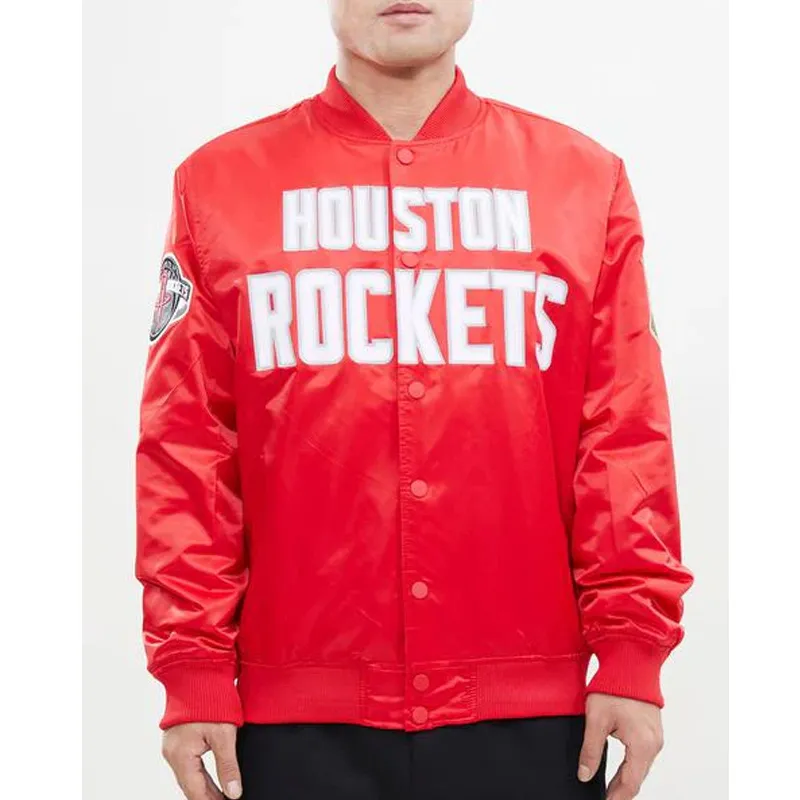 Rockets Big Logo Satin Jacket Rockets Big Logo Satin Jacket