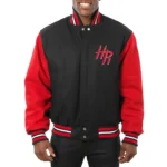 Rockets Black and Red Varsity Wool Jacket