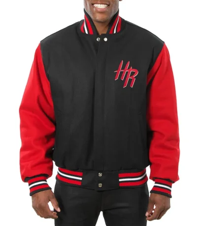 Rockets Black and Red Varsity Wool Jacket