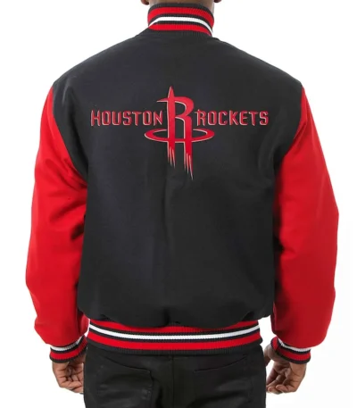 Rockets Black and Red Varsity Wool Jacket