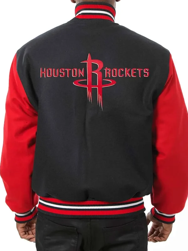 Rockets Black and Red Varsity Wool Jacket