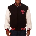 Rockets Black and White Varsity Jacket