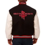 Rockets Black and White Varsity Jacket