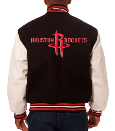 Rockets Black and White Varsity Jacket