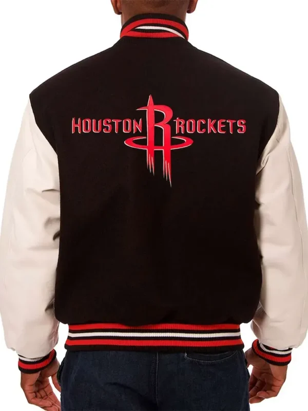 Rockets Black and White Varsity Jacket