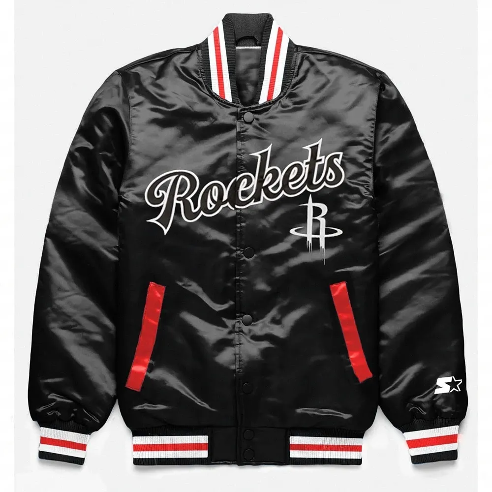 Rockets Exclusive Black Satin Jacket Rockets Exclusive Black Satin Jacket