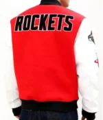 Rockets Full Snap Red and White Jacket