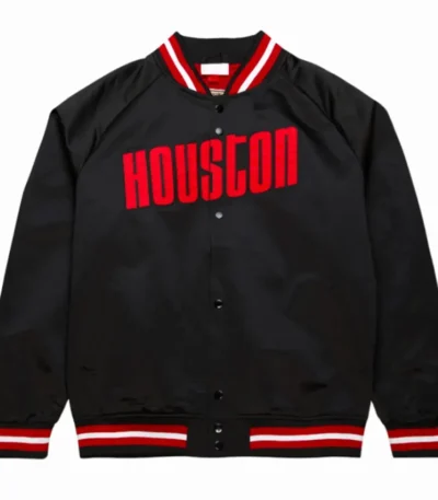 Rockets Lightweight Black Satin Jacket
