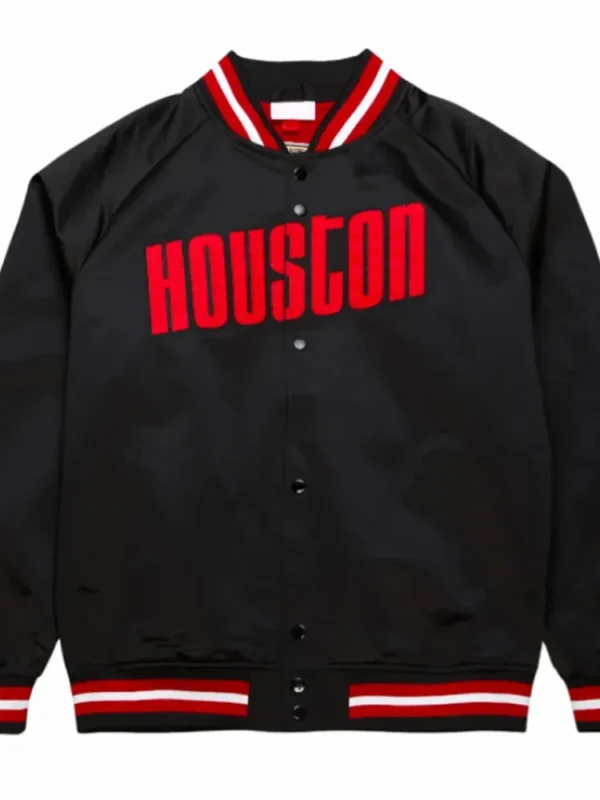 Rockets Lightweight Black Satin Jacket