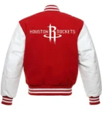 Rockets NBA Letterman Red and White Jacket