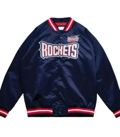 Rockets Navy Lightweight Satin Jacket