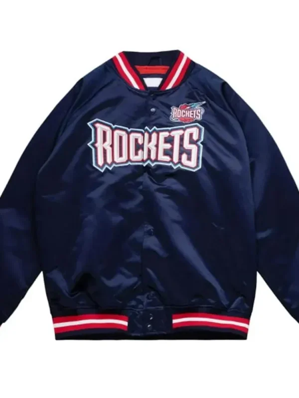 Rockets Navy Lightweight Satin Jacket