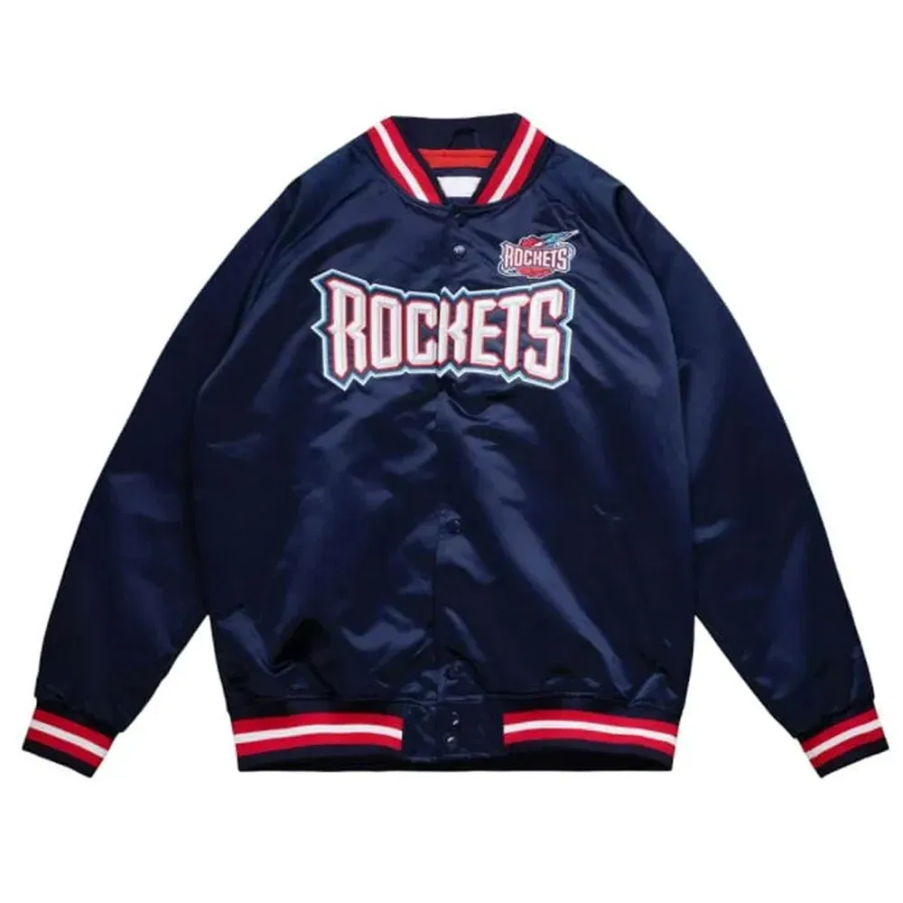 Rockets Navy Lightweight Satin Jacket Rockets Navy Lightweight Satin Jacket