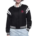Rockets Printed Logo Varsity Satin Jacket