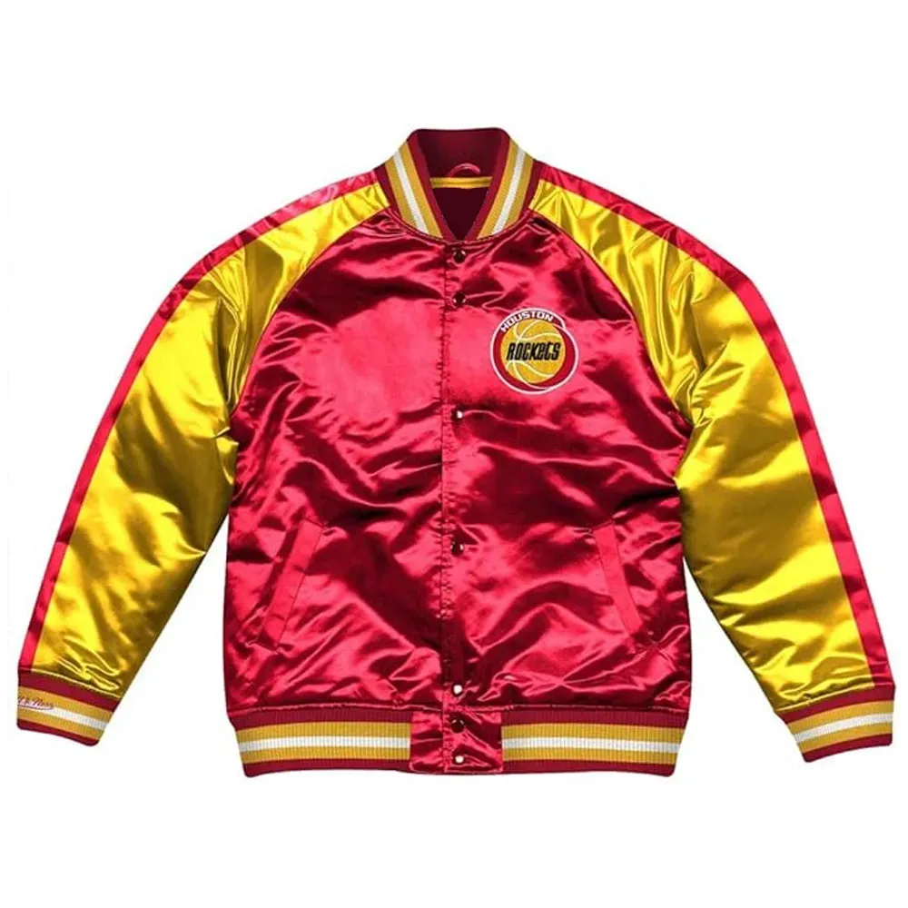 Rockets Red and Gold Varsity Satin Jacket Rockets Red and Gold Varsity Satin Jacket