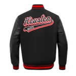 Rockets Script Tail Classic Rib Varsity Jacket